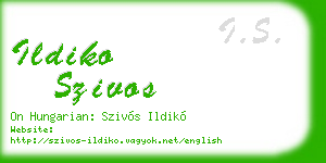 ildiko szivos business card